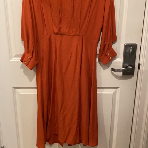 Loft dress rust color long sleeve button front - Picture 9 of 9